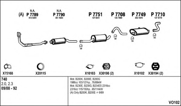 FENNO VO102 Exhaust System